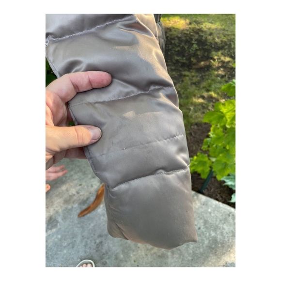 90s Y2K Guess Silver Metallic Satin Down Puffer Jacket Belt - Picture 8 of 16